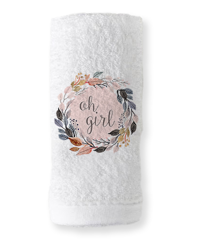 BAPTISM FAVOR HAND TOWEL OH GIRL