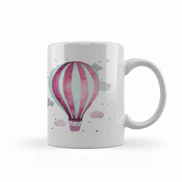 BAPTISM FAVOR MUG AIR BALLON PINK GIRL